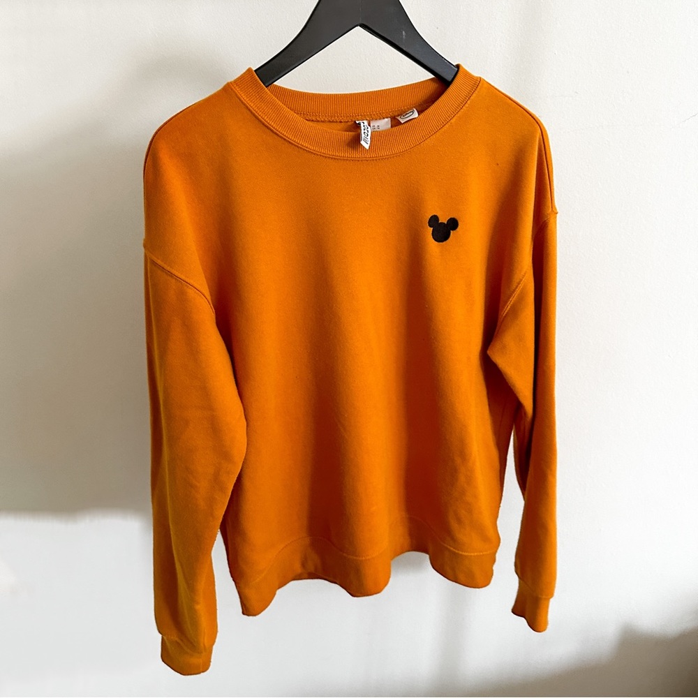 H&M Mustard Mickey Silhouette Sweater